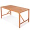 Natural Acacia Wood Patio Table 55 Inch Slatted Umbrella Hole 4-6 Person Outdoor
